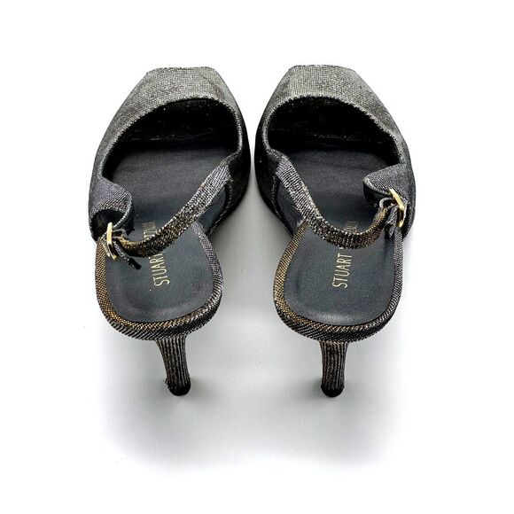 Stuart Weitzman Womens Peep Toe Slingbacks Pumps Gold Copper Size 8.5 Medium - Picture 3 of 8